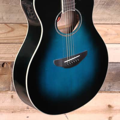 Yamaha APX600 Thinline Acoustic/Electric Guitar Oriental Blue Burst image 2