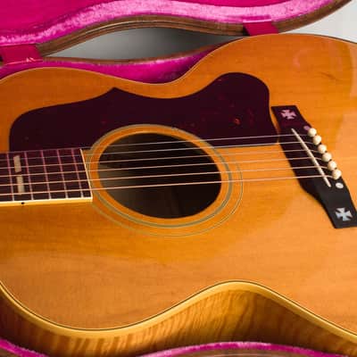 Gibson  J-185N Flat Top Acoustic Guitar (1958), ser. #A-28761, original brown hard shell case. image 14