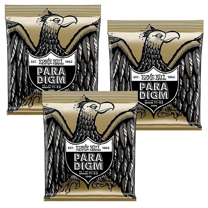 Ernie Ball P02088 Paradigm Light 80/20 Bronze Acoustic Guitar Strings (11-52) 2010s, 3PACK, #P02088-3 image 1