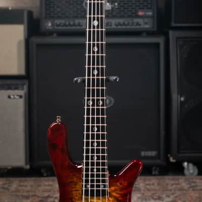 Warwick Limited Edition Masterbuilt Streamer Stage II NT 5-String Bass - Bleached Honey Sunset Burst in Natural Transparent High Polish with Gig Bag image 5