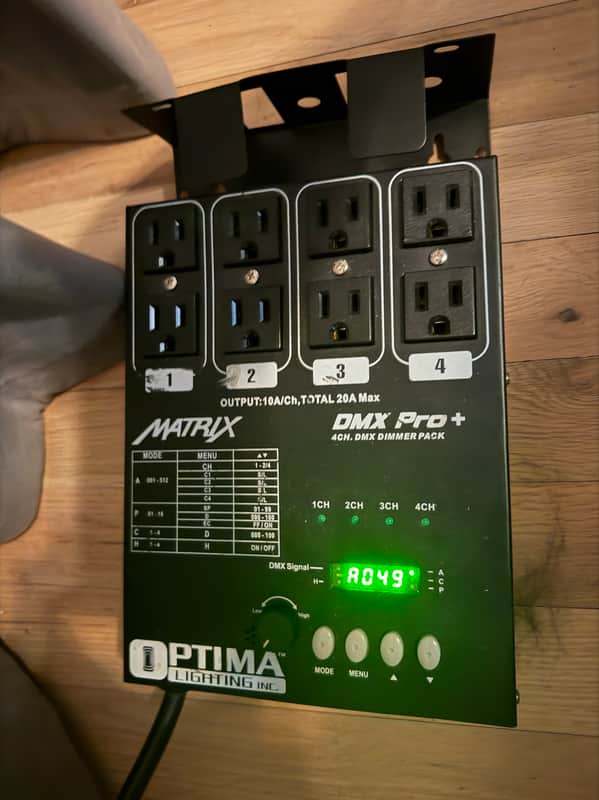 Matrix DMX Dimmer Pro+ Pack 4 Channels Double Output by Optima Lighting image 1