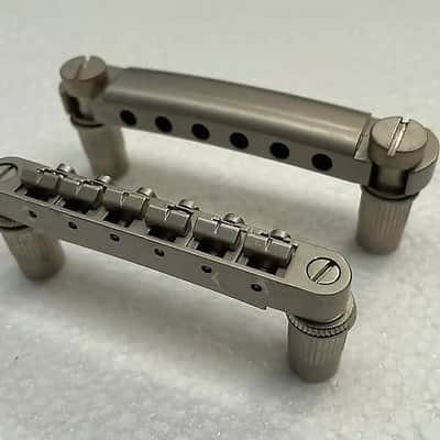 Satin Nickel Finish Guitar Tune O Matic Bridge and Tailpiece image 9