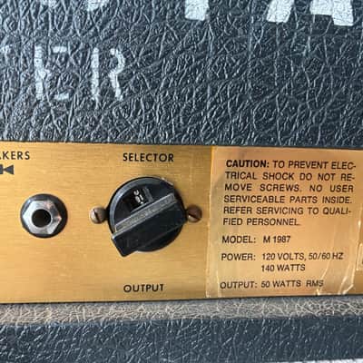 Marshall JMP 1987 2-Channel 50-Watt Guitar Amp Head 1967 - 1975 - Black image 5