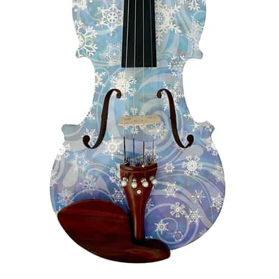 Snowflake 4/4 Violin Outfit w/ pearl fine tuners, carbon fiber bow image 2