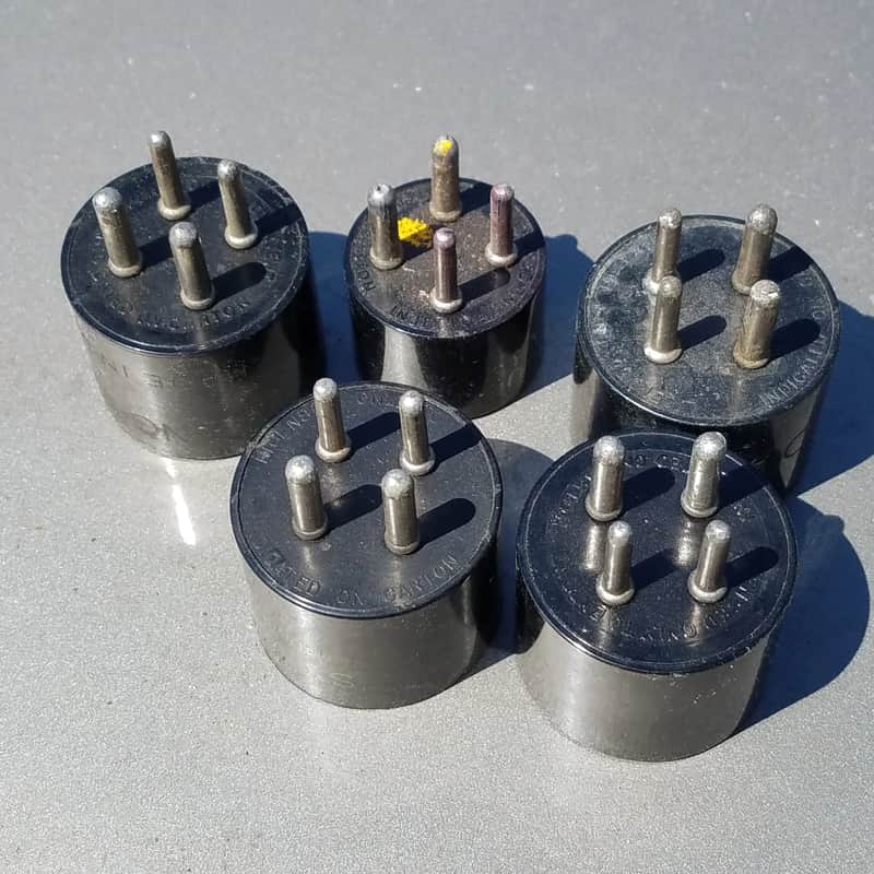 RCA etc. lot 5x 4-pin Vacuum Tube Bases UX4 U4A 300B Hammond Leslie 1920s - 1940s - Black Bakelite Or Brown Micanol image 1