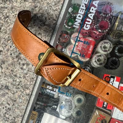 vintage 1960s Vox Python guitar strap brown with case image 15
