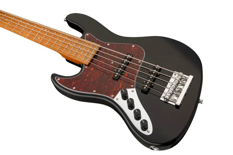 Sadowsky MetroExpress 21-Fret Vintage J/J Bass, Roasted Maple Fingerboard, Lefthand, 5-String - Solid Black High Polish image 1
