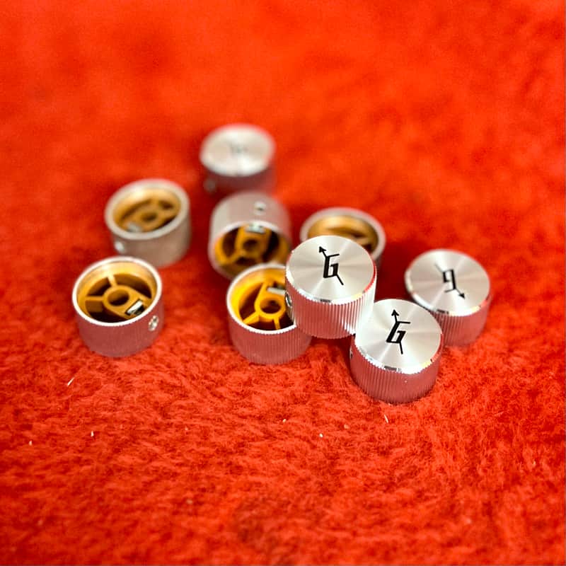 Gretsch Arrow logo guitar knobs c 1960’s 70’s- silver set screw Chet Atkins original vintage USA image 1