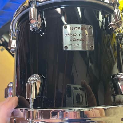 Yamaha Maple Custom Absolute Piano Black 10x8 Nouveau lugs Die Cast Hoops MINT! image 6