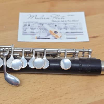 Vintage Uebel Handmade German Professional C Piccolo w/ Split E Grenadilla Wood Boehm w/ Silver Headjoint Leather Pads Nice image 10