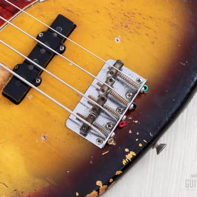 1966 Fender Jazz Bass Sunburst Padauk Fretboard Binding + Dots w/ Case image 8