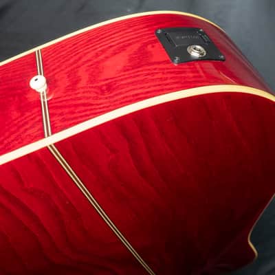 Samick D4CE TR Greg Bennett transparent red dreadnought cutaway
