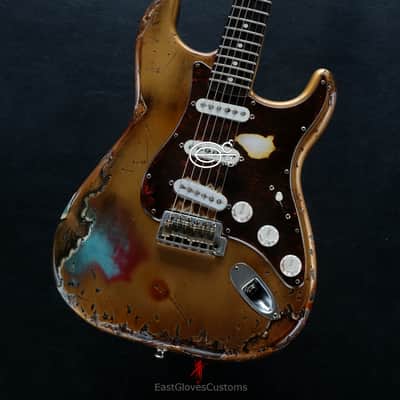 Fender Stratocaster 60th Anniversary Rusty Gold Heavy Aged Relic by East Gloves Customs image 3