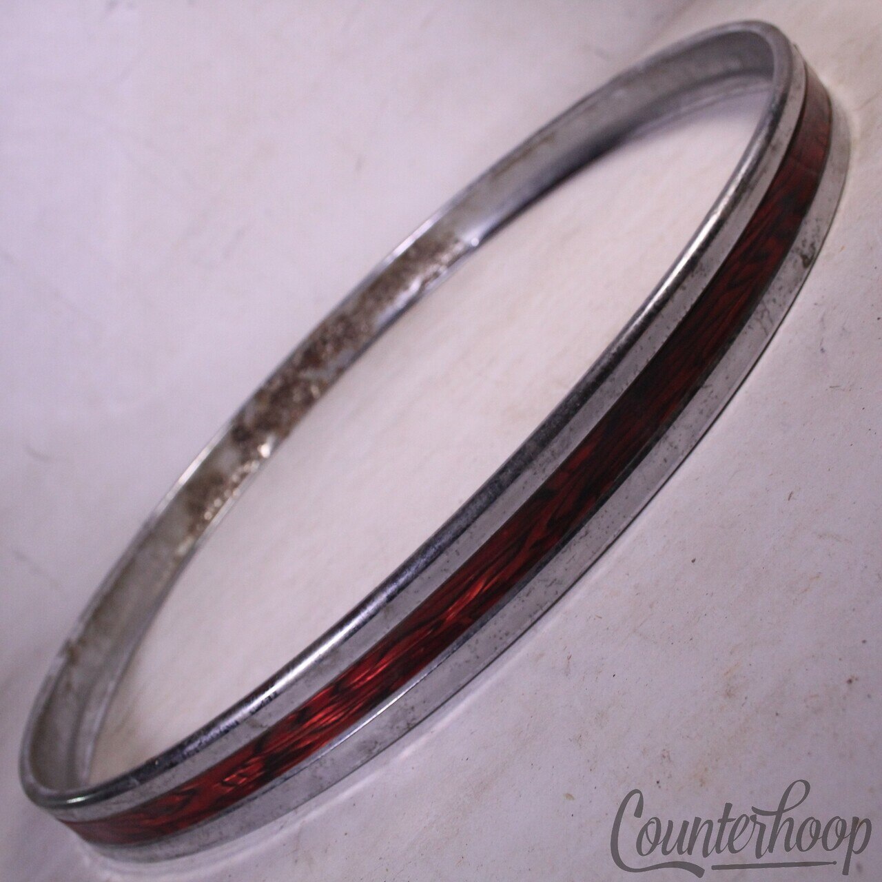 Sonor 20" Red Wine Ripple Bass Drum Hoop Vintage 60s Teardrop Ferro-Manganese* — main photograph