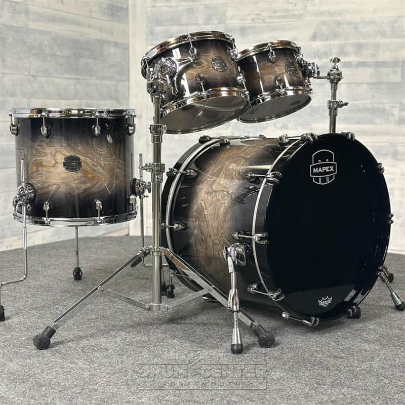 Mapex Saturn VI Rock 4pc Drum Set 22/10/12/16 Black Ink Burst image 1