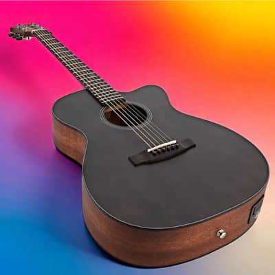 Cort Core Series CORE-OC OPLB Orchestra Cutaway Acoustic-Electric Guitar w/ Case – Solid Spruce Top, Open Pore image 5