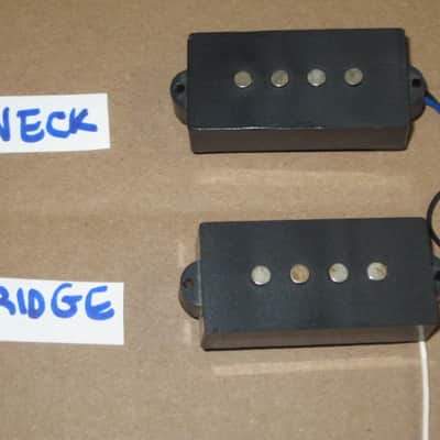 used relic'd (from real player's wear, use, & age) Fender Black Split-Coil Mexican Standard Precision Bass pickups, Alnico 5, 10.5k fully functional (silver screws included - also relic'd) from 1994 Fender Mexican Standard P Bass (Bass NOT included) image 2