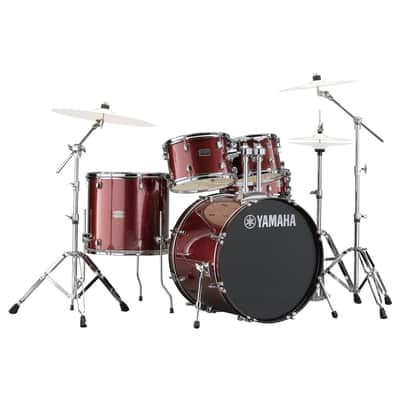 Yamaha Rydeen Burgundy Glitter 20" Shell Pack Hardware and Cymbals image 2