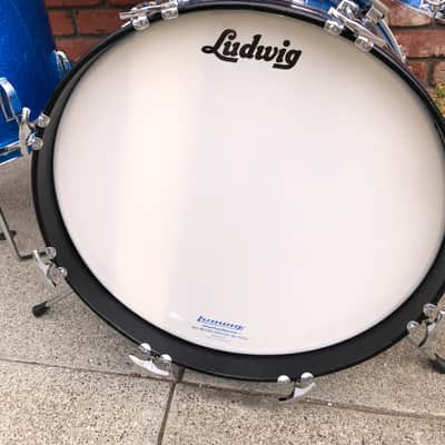 Ludwig Jazette 1970’s - Blue Sparkle Drum Kit with 18” Bass Drum image 4