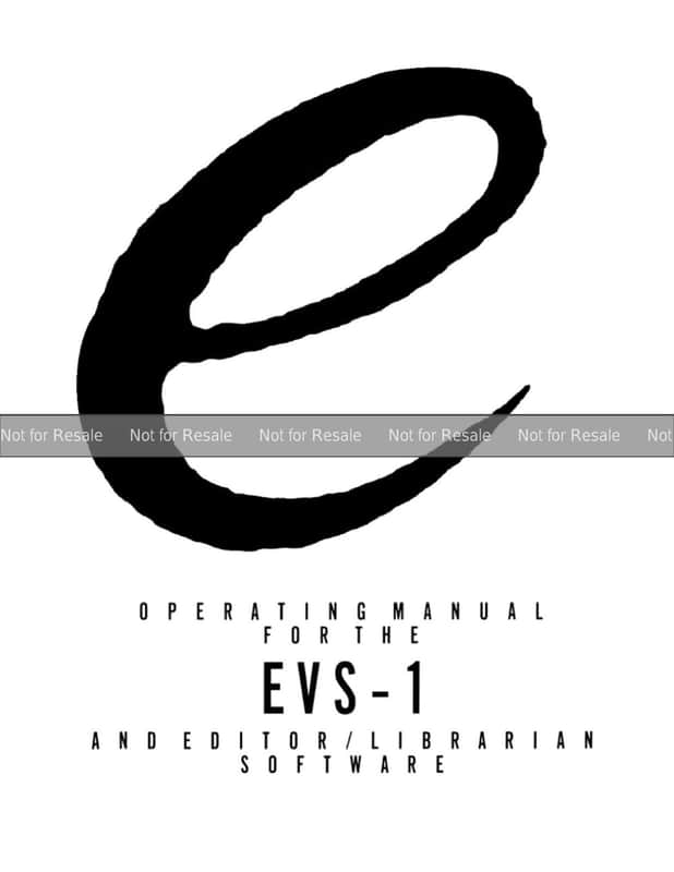 Evolution EVS-1 User Manual (English) image 1