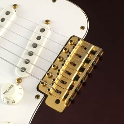 LEFTY! Custom Vintage Relic NOS Red Metallic ST72 Reverse Gold Hardware Gibson Conversion 24.75” Scale HSC image 13