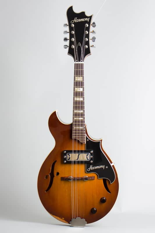 Harmony  H-35 Hollow Body Electric Mandolin (1968), ser. #2870H35, original black chipboard case. image 1