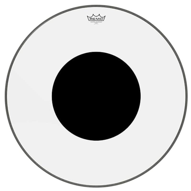 Remo Controlled Sound Top Black Dot Bass Drum Head 26"  CS-1326-10 - Clear image 1
