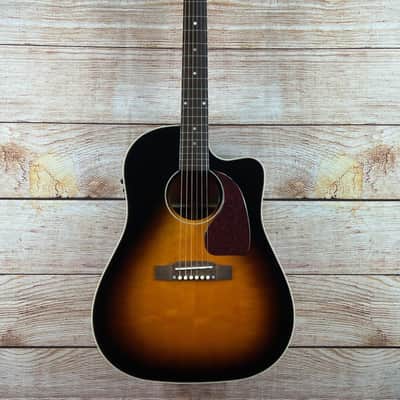 Epiphone Inspired by Gibson J-45 EC Acoustic-Electric Guitar - Aged Vintage Sunburst - copy image 10