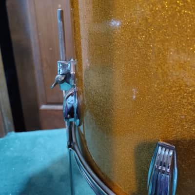 Ludwig No. 950 Classic 16x16" Floor Tom with Keystone Badge 1960 - 1968 - Gold Sparkle image 4