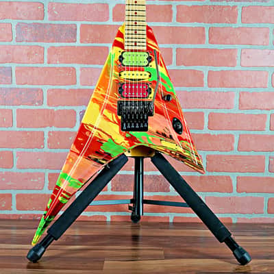 ESP PV Sexy Finger V-II Panther Signature Model of Sex Machineguns 2010 Marble Rainbow OHSC image 1