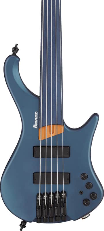 Ibanez EHB1005F Bass Workshop Headless Fretless 5-String Bass Guitar, Richlite Fingerboard, Arctic Ocean Matte image 1
