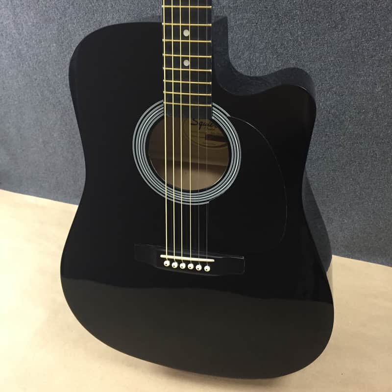 Squier by Fender SA-105CE Acoustic-Electric Guitar Black SA105 Pickup Fishman Preamp EQ Tuner image 1