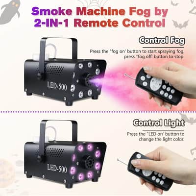 Fog Machine Smoke Halloween Party: Outdoor 13 Colorful 8 Led Lights - 500W 2000Cfm Fog With Wireless Remote Control… image 4