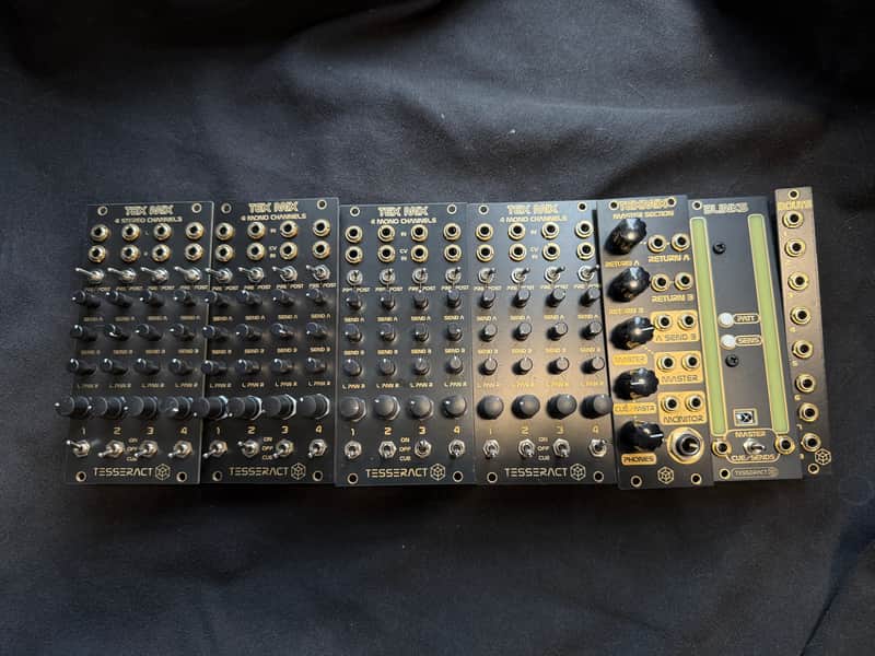 Tesseract Modular Tex Mix Performance Mixer Complete Set with Master, 3X Mono, 1X Stereo, Douts 3HP, and Blinks image 1