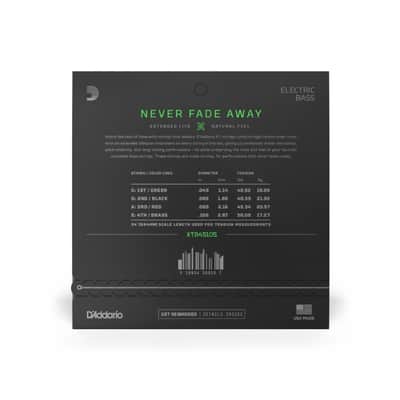 D'Addario XT Bass Nickel  Lt Top/Med Bottom, Long Scale, 45-105 image 4