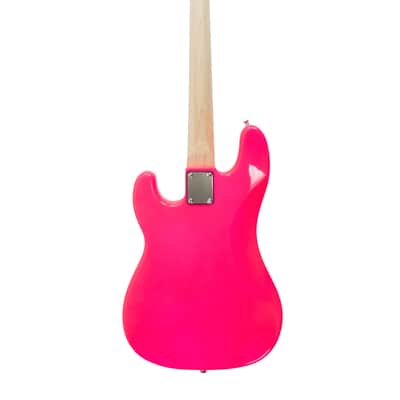 Quincy P BASS Electric Guitar Neon Colour Full Size Neon Pink Girl Girls Bright Day-glow image 3
