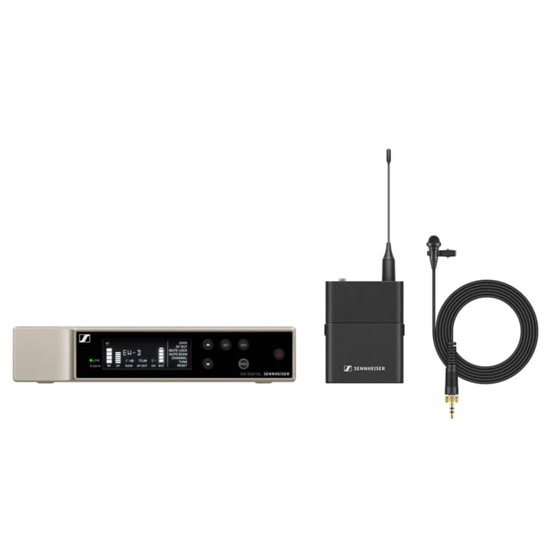 Mint Sennheiser Pro Audio EW-D ME2 Lavalier Microphone Set, XLR Connectivity, 56 MHz Bandwidth, Automated Setup, UHF Transmission, Noise Elimination, Interference Reduction, Reliable Connections image 1