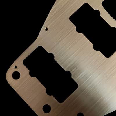 Jazzmaster Pickguard Scratchplate - NO Upper Controls / Rhythm Circuit - USA 60s Vintage - Brushed Brass - Made-To-Order image 4