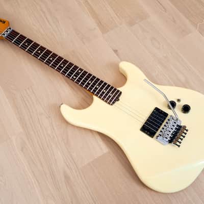 1984 Kramer USA Pacer Special Vintage Electric Guitar Creme w/ Floyd Rose, Case image 11