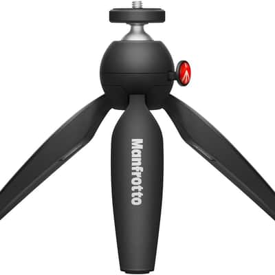 SENNHEISER Professional MKE 400 + Mobile Kit, Directional On-Camera Microphone with Smartphone Clamp & Manfrotto PIXI Mini Tripod, 509257, Auxiliary,Black image 7