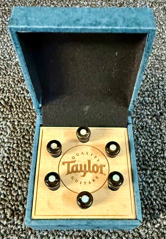 Taylor Bridge Pin 6 Piece Set 5” Taper, Brown Bone with White Opal 7260-6 image 1
