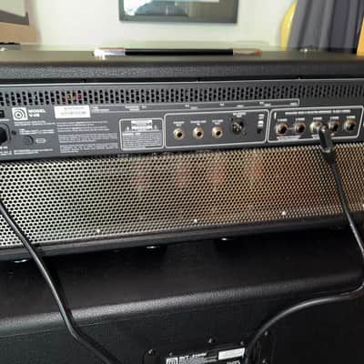 AMPEG BASS RIG: Ampeg V-4B 100-watt Tube Bass Head + Ampeg SVT-212AV closed-back bass Cabinet + THON flight case (for the amp head) 2024 - black with classic silver mesh grill image 5