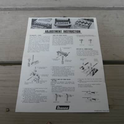 Vintage 1983 Ibanez Bridge Adjustment Instruction Sheet! Original Case Candy, Paperwork! image 1