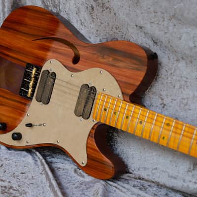 GB Liuteria Traditional Tele semi hollow rosewood and purple resin image 10