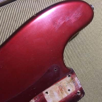 Vintage Fender Precision Bass Body 1971-1973 Candy Apple Red RARE image 4