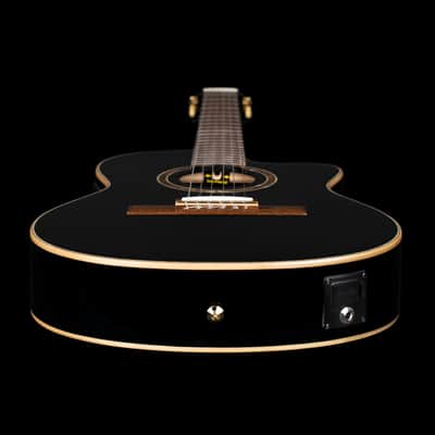 Ortega Performer Series Nylon string Guitar, thinline body - RCE138-T4BK, 52mm Nut Width w/ Gig Bag image 5