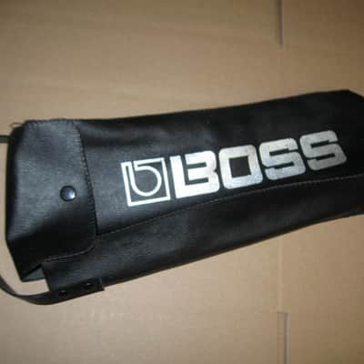 lightly used genuine BOSS vinyl pouch for FV300H, FV300L, and similar size size Boss pedals (NO pedal included) 1990s - Black Vinyl Exterior / Black Thin Canvas Interior image 2