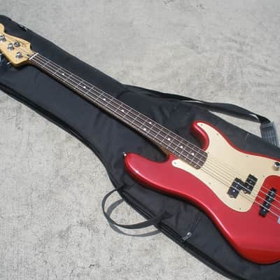 1997 Fender California Series Precision Bass Special USA - Candy Apple Red w Gold Guard - Clean! image 1