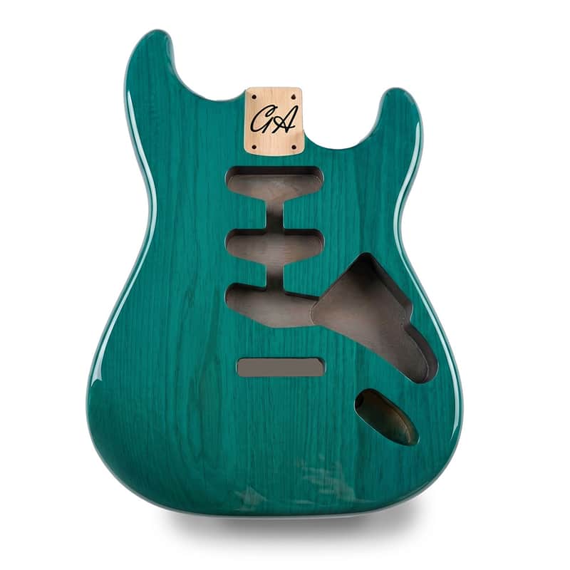 Stratocaster Compatible Guitar Body SSS - Transparent Green - 2 Piece American Alder image 1