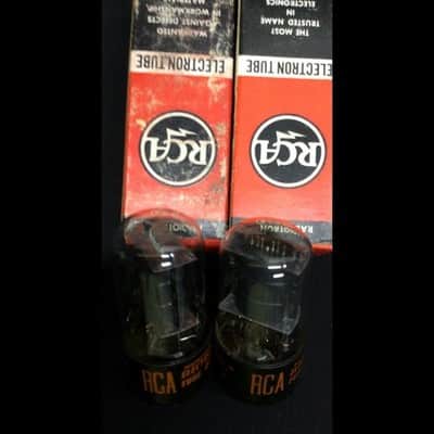 GREAT PAIR NOS RCA 6K6GT Black Plate Amplifier Vacuum Tubes TESTED F.9689 image 3